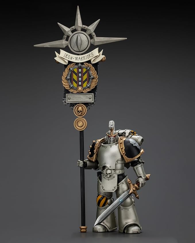JoyToy Warhammer 40K 1:18 Action Figures, Iron Warriors Command Squad Chosen with Legion Standard, 4.96 in High