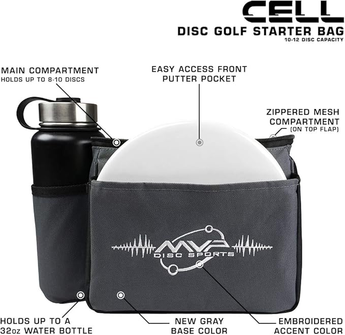 MVP Disc Sports Cell Disc Golf Starter Bag (Choose Your Favorite Color)