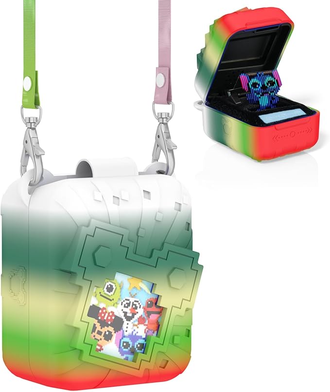 Soft Silicone Case for Bitzee Disney Interactive Toy Digital Pet, Shockproof and Protective Carrying Case for Bitzee Disney Virtual Electronic Pets with Lanyard (Mint Green)
