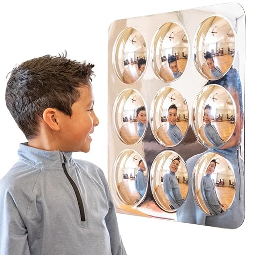 Spark & Wow Sensory Wall Toddler Mirror | Large | 9 Bubbles | for Ages 6m+ | Easy-to-Clean Acrylic | Stimulate Cognitive Development