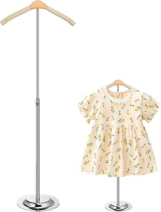 Huaerle T Shirt Display Stand for Child Adjustable Clothes Rack Flexible Shoulder Stand Portable Clothes Hanger Clothing Hanging Rack for Garment Coat Retail Vendor, Height 16-27.9In
