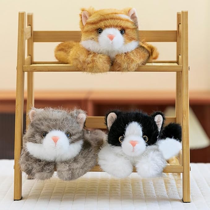 7.8 Inch Cat Stuffed Animals Plush,Cute Cat Weighted Stuffed Animal Soft Fluffy Kitten Plushies Toy Pillow Reward Gifts for Kids Boys Girls