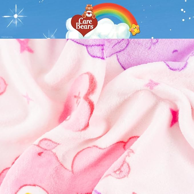 Care Bears Love-A-Lot & Share Bear Kids Throw Blanket, Super Soft Silk Touch, 40" x 50", (Officially Licensed Product) by Franco