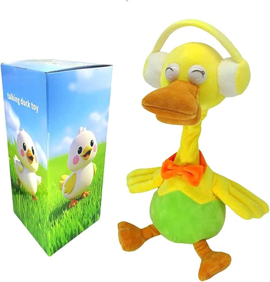 Talking Repeat Duck, Imitation Recording Duck, Music Song Duck, Children's Toy Gift Duck, Plush Duck, Smart Toy Duck (Earphone)