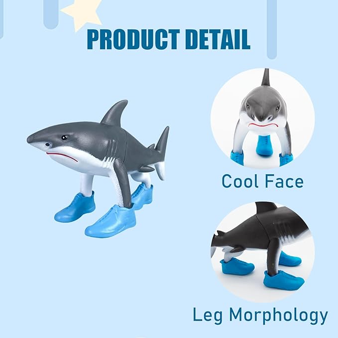 4.5 Inches Long Italian Brainrot Action Figure,Tralalero Tralala Shark Figures Toys Desk Accessories for Men Cute Office Desk Decor Bookself Cubicle Girls Boys