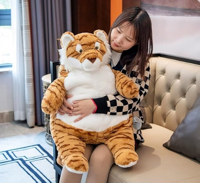 ARELUX Giant 22in Big Tiger Plush Large Stuffed Animal Hugging Pillow: Soft Jumbo Sleeping Body Warm Fluffy Pillow Adorable Chubby Plushie Toy Gifts for Boys Girls
