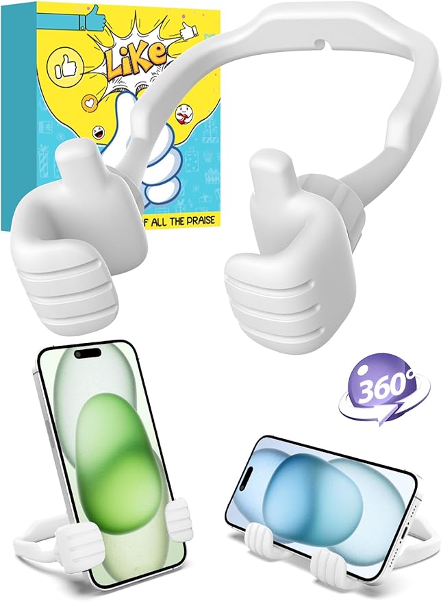 Valentines Day Gifts for Men Women Teens Kids: Thumbs Up Lazy Phone Stand Holder for Desk Funny Gadgets for Teenage Boys Girls Dad Father Mother Mom Son Daughter Husband Wife Adults Gifts for Easter