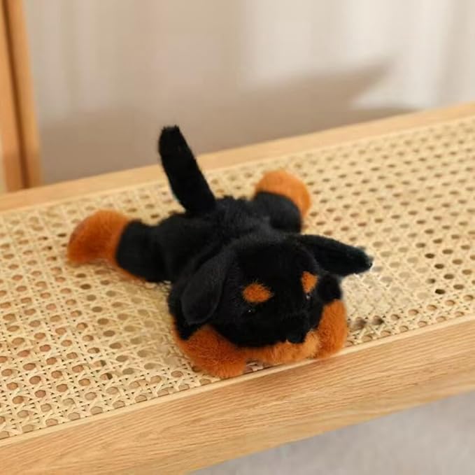 7.8 Inch Rottweiler Dog Stuffed Animals Plush,Cute Dog Weighted Stuffed Animal Soft Fluffy Puppy Plushies Toy Pillow Reward Gifts for Kids Boys Girls