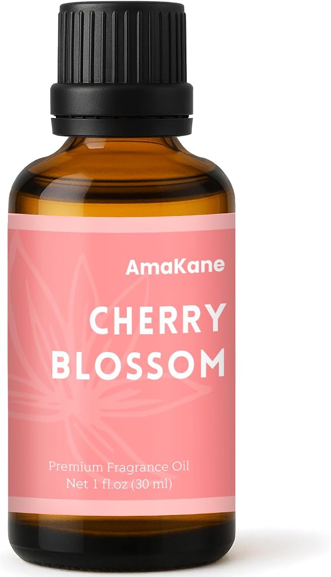 AmaKane Cherry Blossom Essential Oil for Diffusers for Home, Floral Fragrance Oil for Candle Making, Premium Cherry Blossom Aromatherapy Oil, DIY Soap Making Scents, 30ml