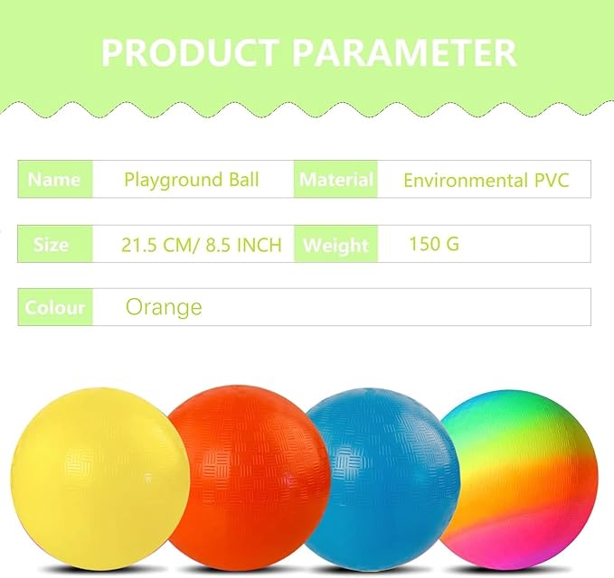 Playground Ball, 8.5 Inch Kickball for Kids Adults Indoor & Outdoor Dodgeball Handball Four Square Ball Schoolyard Game