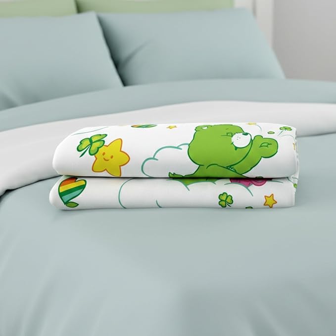Care Bears Good Luck Bear St. Patrick's Day Cozy Throw 46 in x 60 in – Soft Cozy Plush for Couch, Bed & Travel, Nostalgic Collectible Gift (100% Officially Licensed Product) by Franco Collectibles®