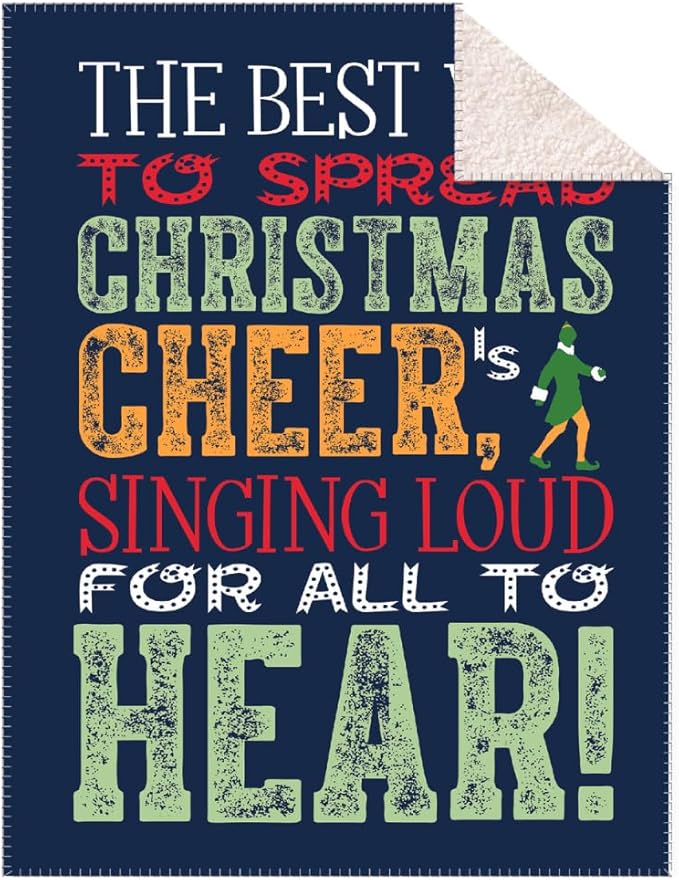Elf The Movie Holiday Christmas Bedding Soft Plush Sherpa Blanket Throw, 46 in x 60 in, (Officially Licensed Product) by Franco