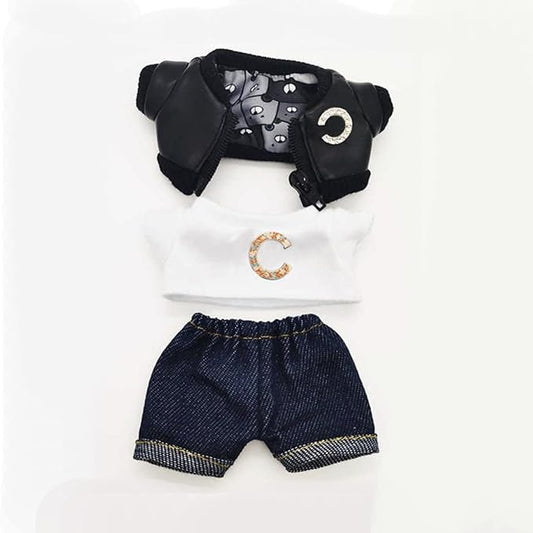 for Labubu Clothes/for Labubu Outfits,Clothes Set for 17cm Lububu Doll,3 Piece Set Hat Clothing for LA BUBU, Boys and Girls Stylish Adorable Dolls Clothes Accessories (No Doll) (020)