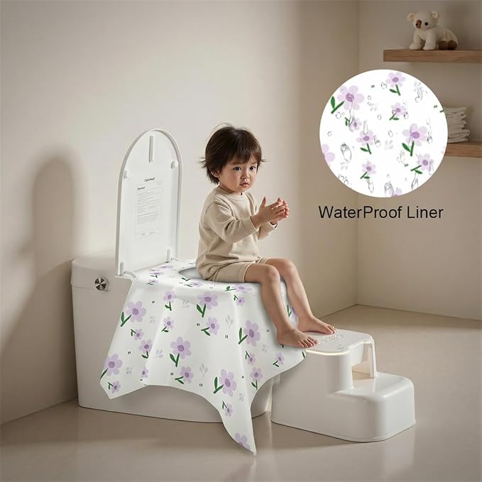 Travel Toilet Seat Cover Disposable 20 Pack Individually Wrapped Waterproof Potty Training Covers Large Public Restroom Toilet Seat Covers for Kids and Adults Trip Airplane