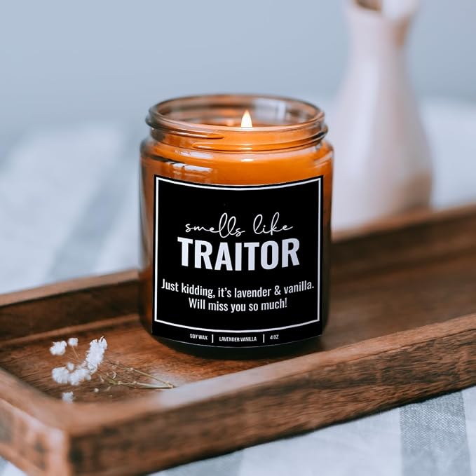 You Nique Designs New Job Candle for Women, 9 Ounces, Going Away Gifts for Coworker, Coworker Leaving Candle for Women, Farewell, Goodbye, All Natural Soy Aromatherapy Candles (Lavender&VanillaA 4oz)