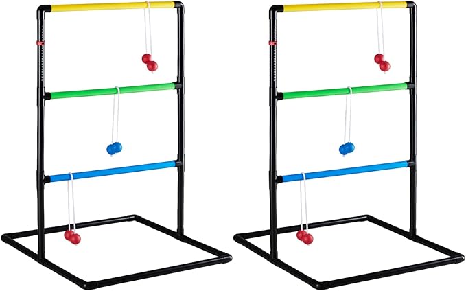 OLIXIS Ladder Ball, Golf Tossing Ball Set for Ladder Toss Game, Ladderball Outdoor Games for Lawn & Backyard for Adults & Kids, Complete with 6 Bolas, Scoreboards & Carry Bag