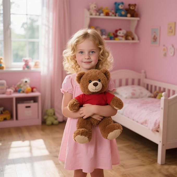 8-Pack Colorful T-Shirts for 17-18 Inch Bears Soft Stuffed Animal Clothes Set (8 Mixed Color)