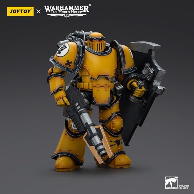 YIZRIO JoyToy Warhammer 40K Sons of Horus 1/18 Imperial Fists Legion MkIII Breacher Squad Legion Breacher with Lascutter 4.8in Action Figure Kits