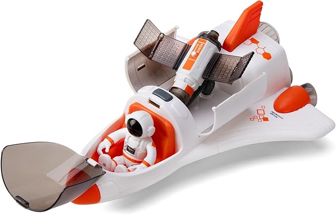 Spaceship Toy for Kids, Space Rocket with Astronaut, Spacecraft Playset with Light and Sound, Real Steam/Vapour Function