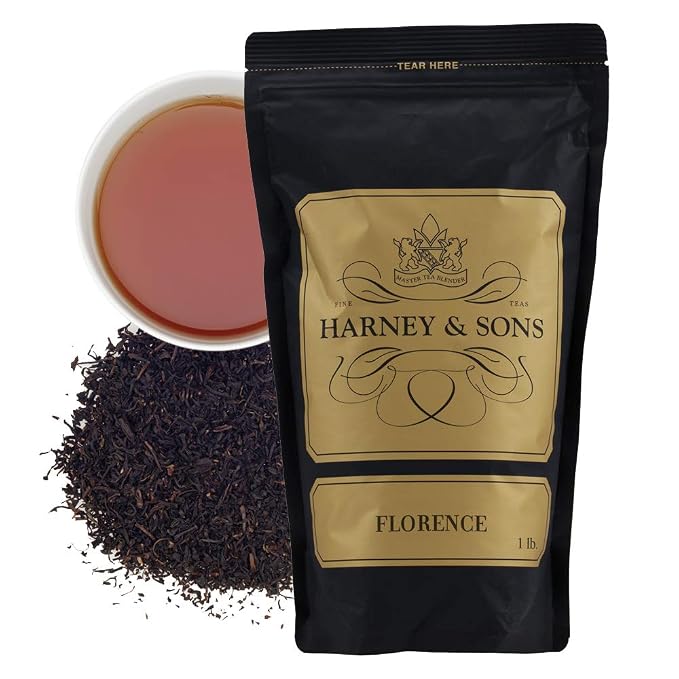 Harney & Sons Florence Loose Leaf Black Tea – Chocolate Hazelnut Flavored Tea, Caffeinated, 16 oz Bag