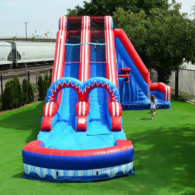 JumpOrange Flash Dual Lane Slide (5 in 1) with POP Out Fun Slip N Slide