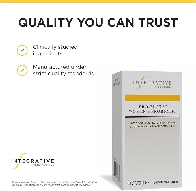 Integrative Therapeutics Pro-Flora Women’s Probiotic - Vaginal Health Probiotic*- Supports Urogenital Health in Women* - Convenient Daily Use - 30 Capsules (30 Capsules)