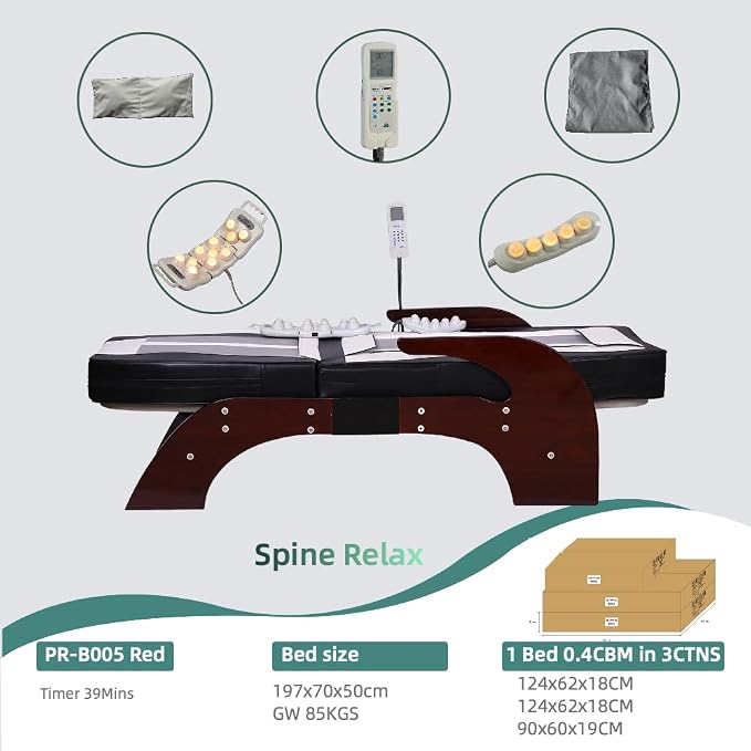 Far Infrared Thermal Therapy Full Body Neck Spine Leg Acupressure Electric Automatic Jade Roller Massage Bed Table -Tourmaline Jade Massage Bed