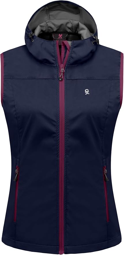 Little Donkey Andy Women's Lightweight Softshell Vest, Windproof Sleeveless Jacket for Running Hiking Travel