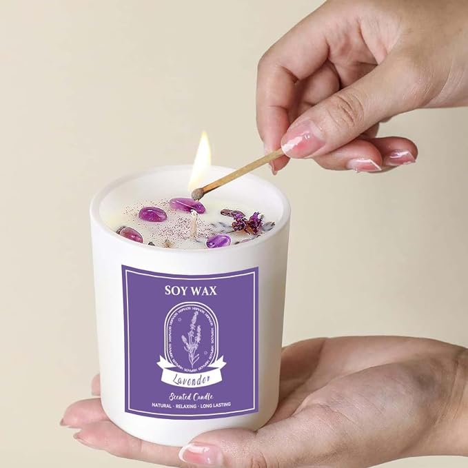 Lavender Scented Candles for Women, 7oz Soy Candles for Home Scented, Birthday Gifts Mother's Day Candles, Suitable for Women