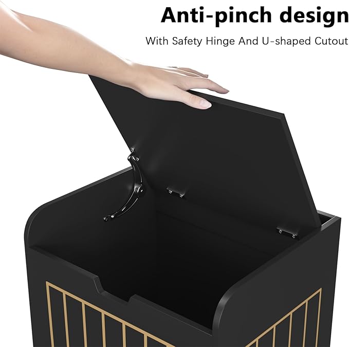 Aenuert Storage Chests, Small Cube Organizer Box,Wooden Entryway Storage (Black, Without Handles)