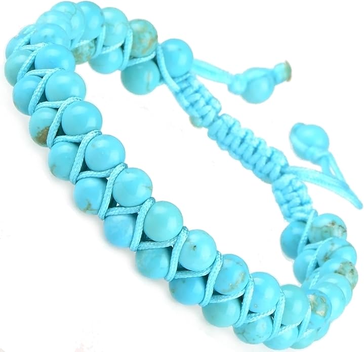 MASSIVE BEADS Double Layer Natural Chakra Healing Power Crystals Macrame Bracelet Yoga Stone Beads Gemstone Meditation Relax Anxiety Bangle for Unisex Women Men