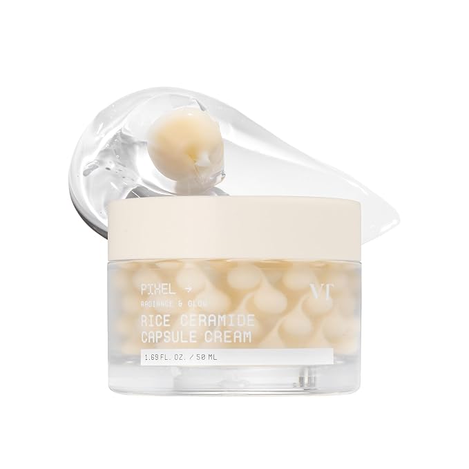 VT COSMETICS Rice Ceramide Capsule Cream, Hydrating Gel Cream with Encapsulated Rice Extract (230,000 ppm) & 5 Types of Ceramides, Brightening & Barrier Care Moisturizer, Korean Skincare (1.69fl oz)