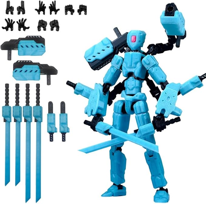 T13 Action Figures Helix Robot 8 Inch, Assembly Completed T 13,3D Printed Robo 13 - The Premium Action Figures for Sci-Fi Enthusiasts Blue (Glows in The Dark)