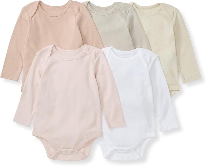 Burt's Bees Baby Bodysuits, Short Sleeve and Long Sleeve One-Pieces, 100% Organic Cotton