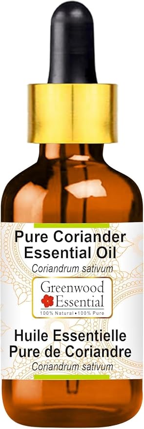 Greenwood Essential Pure Coriander Essential Oil (Coriandrum sativum) with Glass Dropper 100ml (3.38 oz)