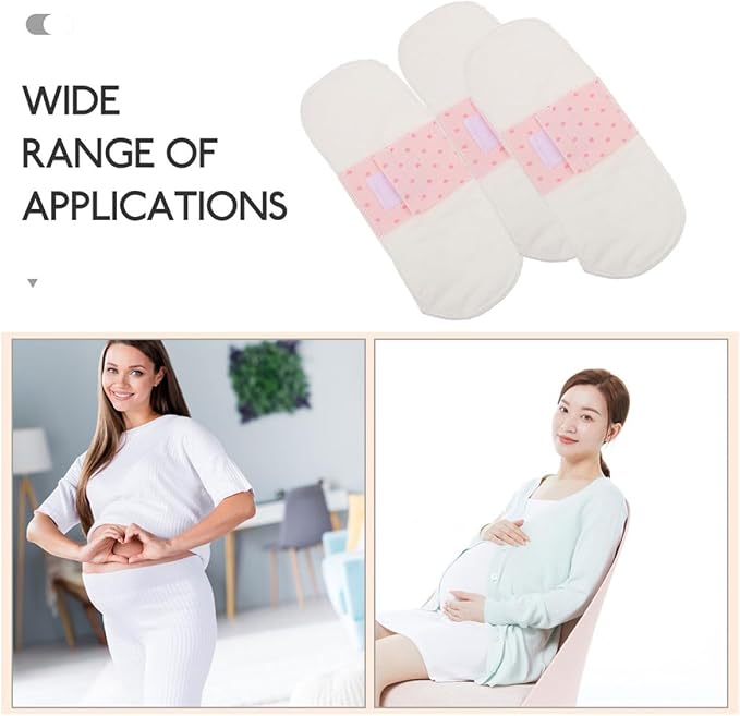TEHAUX 4pcs Washable Cotton Menstrual Cloth Liners Panty Inserts 21cm Waterproof Soft Breathable Period Pads for Pregnancy and Postpartum Women