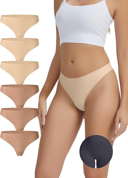Camel Toe Invisible Thongs for Women No Show Seamless Camel Toe Concealer Underwear Cameltoe Proof Workout Thongs