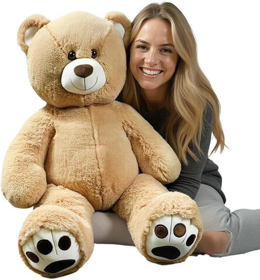 Anico 36" Tall (3 Foot) Big Plush Beige Bear, Stuffed Animal, Teddy Bear with Smiling Face. Premium Stuffed Toy Teddy Bear, Perfect for Girlfriend, Kids, Valentine's Day, Christmas!