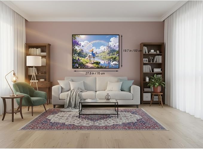 1000 Pieces Jigsaw Puzzles for Adults, Magic Series - Premium Fantasy Art & Seamless Interlock, Challenging Brain Teaser, Large 28" x 20", Great Gift Idea & Home Decor（Princess and Castle）