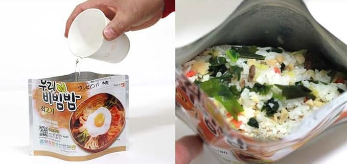 Woori's Ready to Eat Bibimbap Korean Mixed Rice Bowl100g (3.53oz) 335 Kcal - (KIMCHI, 2 PACK)