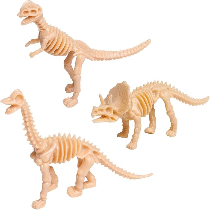 UPINS 30 Pack Dinosaur Fossil Skeletons 3.7 Inch Assorted Dinosaur Skeleton Toy Figures Dino Bones Educational Gift for Science Play Dino Sand Dig Party Favor Decorations