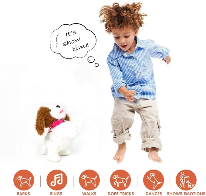 WEofferwhatYOUwant Interactive Voice Command Dog – Plush Goldendoodle Teddy Toy – Responds to 12 Commands – Walks, Barks, Dances, Sings – Smart Talking Robotic Pet for Kids, Toddlers, Seniors