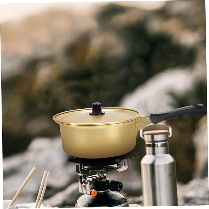 Luxshiny 1Pc Golden Korean Ramen Pot Stockpot for Cooking Noodles Soup and Food Versatile Kitchen Tool for Instant Noodles and Korean Cuisine