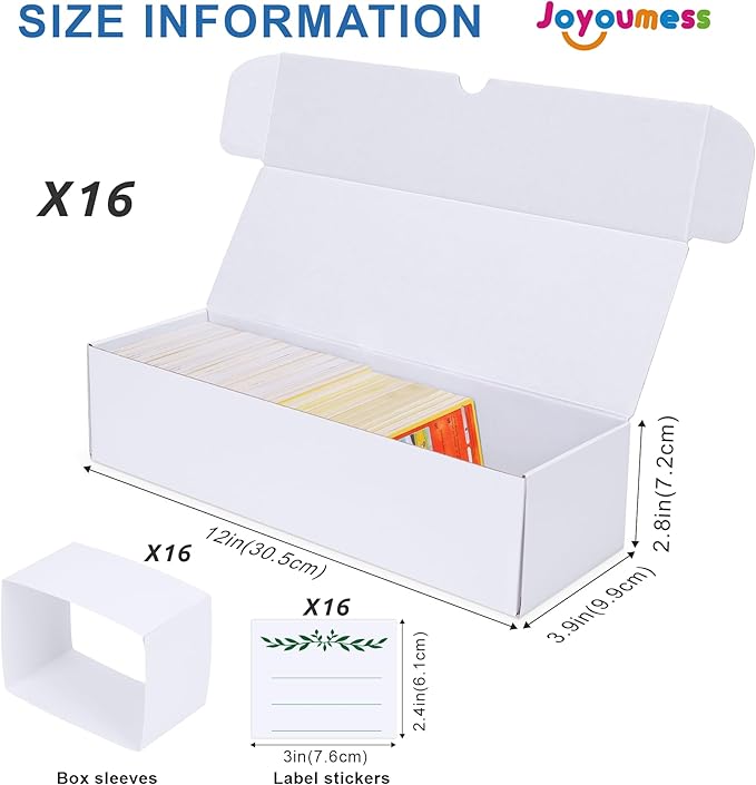 Trading Card Storage Box, 16 Pack Cardboard Card Organizer for Sports, Baseball, MTG & Game Cards – Horizontal Trading Card Storage Holds 12,000+ Cards