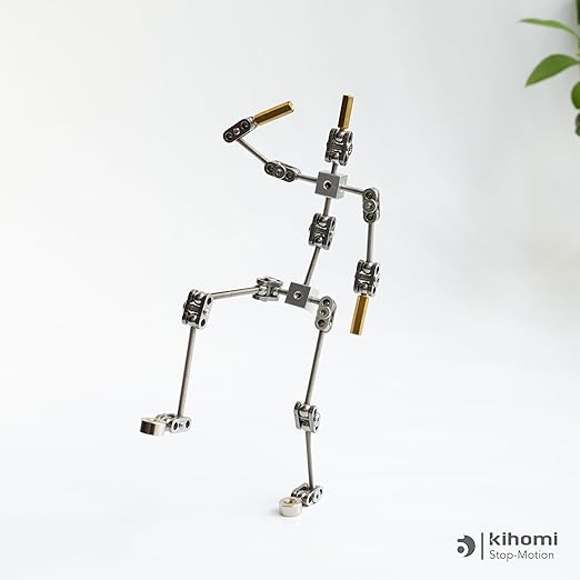 Studio Stop Motion Armature Kit - Feet Tie Down DIY Metal Puppet Figure Skeletons Easy Assembly for Animation Character Design & Creative Fun, Perfect for Stop Motion Animation (Silver, 7.4in)