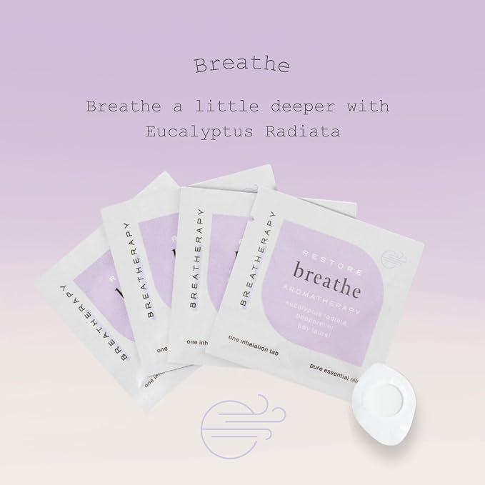 Aromatherapy Breathe Patches - Pure Essential Oil Aroma Patch - Eucalyptus and Peppermint Essential Oils for Breathe - 4-Pack