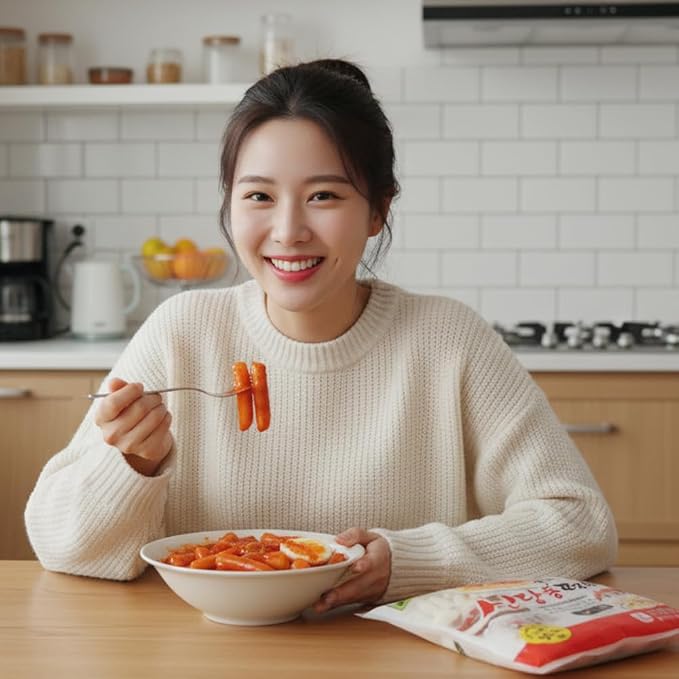 Spicy Korean StyleTteokbokki Korean Rice Cakes Long and Thin Tteokbokki with Sauce 400g