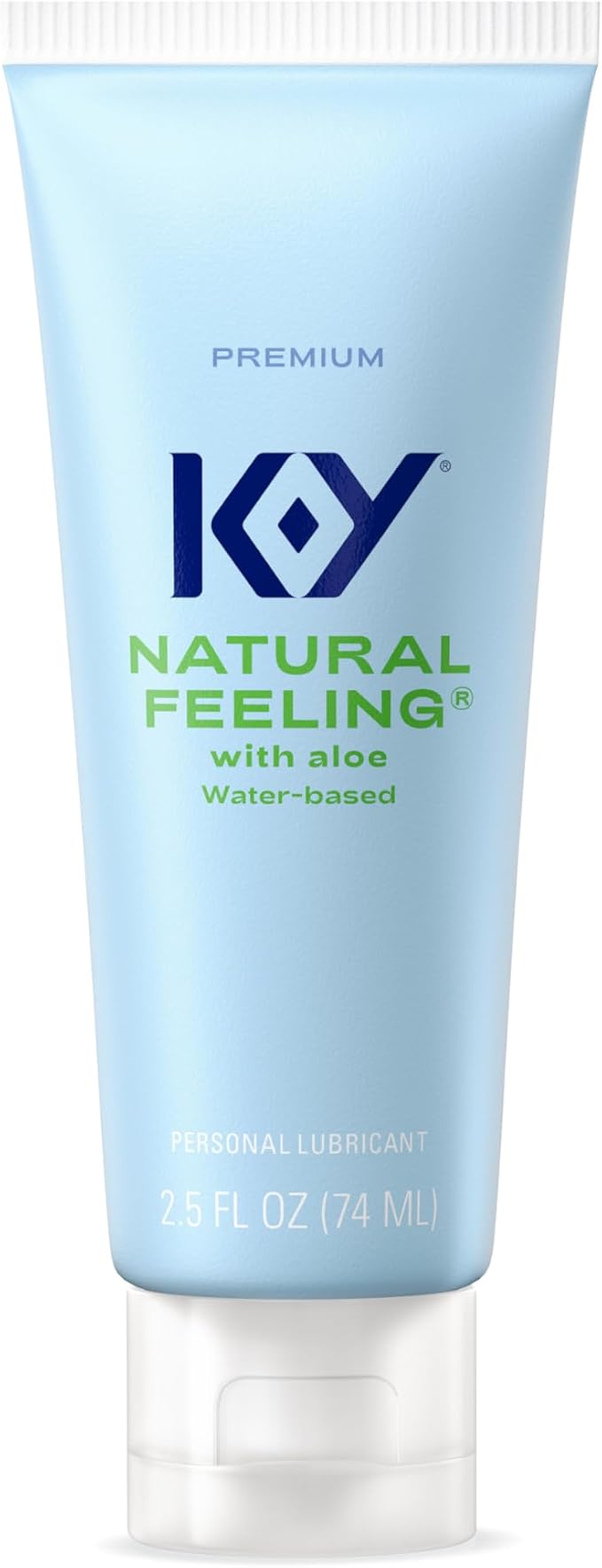 K-Y Natural Feeling with Aloe, Water Based Lube for Sex, Sex Toy & Anal Lube, Non-Sticky Personal Lubricant, Condom-Friendly, pH-Friendly, Travel Size Lubricant, 2.5 Fl Oz