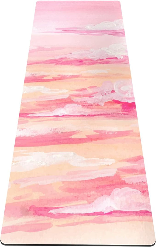 nuveti Yoga Mat Print Extra Thick TPE Non Slip Fitness Exercise Mat with Carrying Bag,72"x24" Extra Thick 6MM Exercise & Workout Mat for Yoga, Pilates Fitness and Floor Exercises