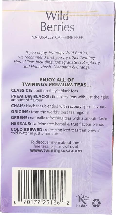 Twinings of London Wild Berries Herbal Tea Bags, 20 Count